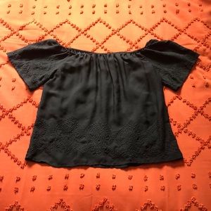 Collective Concepts off the shoulder black top